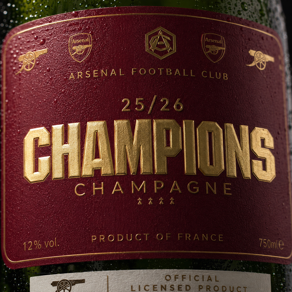Arsenal FC Premier League Champions 25/26 Champagne 12.5% ABV