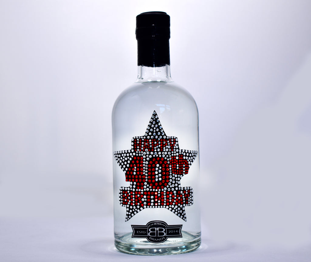 Happy 40th Birthday Vodka Crystal Edition
